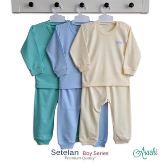 SETELAN ARUCHI  POLOS WARNA PENDEK PANJANG PIYAMA BAJU  