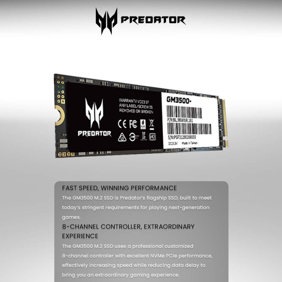 SSD ACER NVME PREDATOR GM3500 512GB RESMI