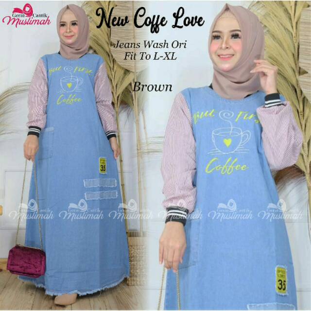 GAMIS JEANS TERBARU / GAMIS WANITA DEWASA / GAMIS JEANS KOMBINASI / GAMIS JEANS CASUAL MURAH