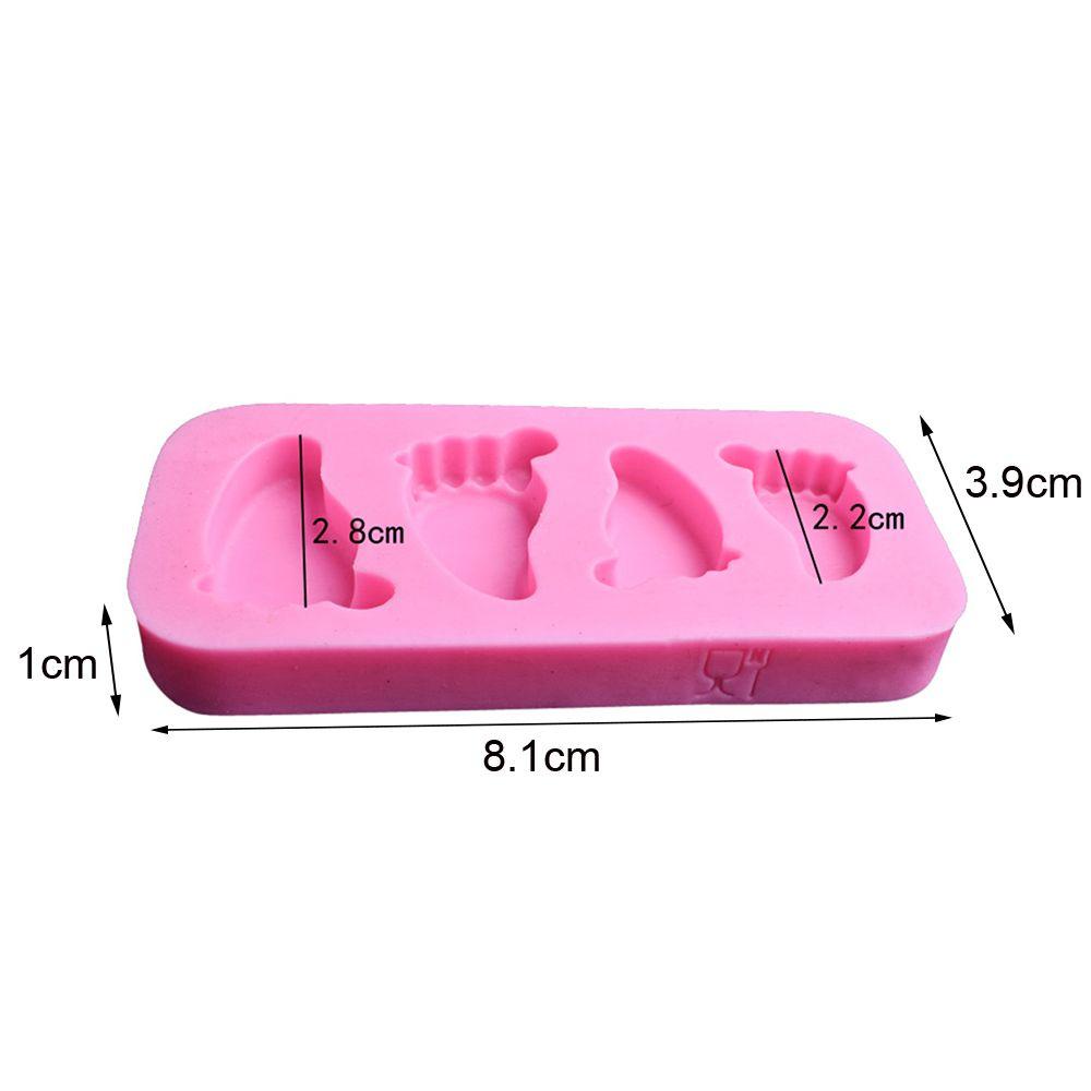 Solighter 3D Baby Foot Pudding Bakeware Fondant Dekorasi Kue Cetakan Silikon