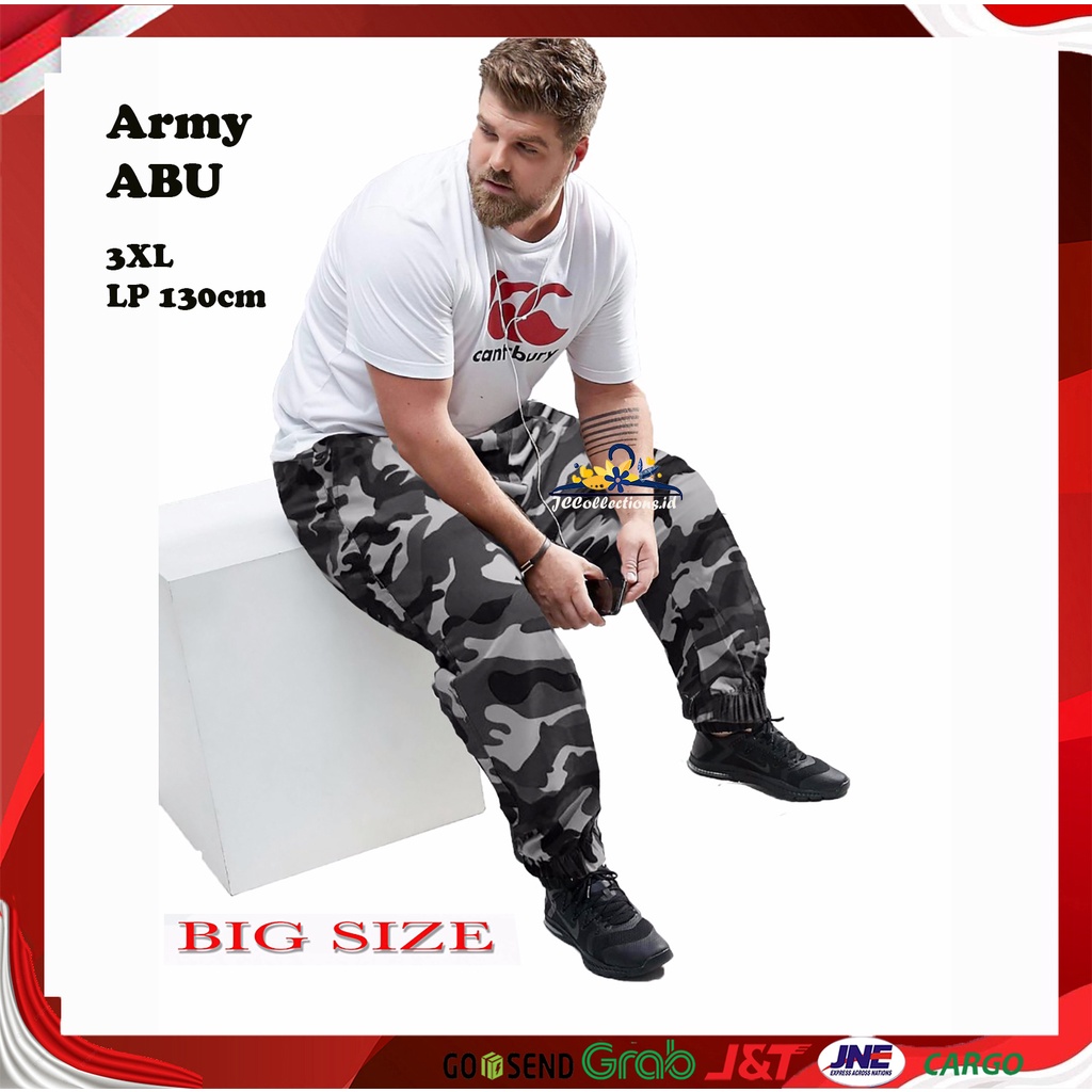 Celana Army Jumbo BIG Size Jogger Pria 3XL Chris Celana Jogger Pria Army Abu - JCCollections