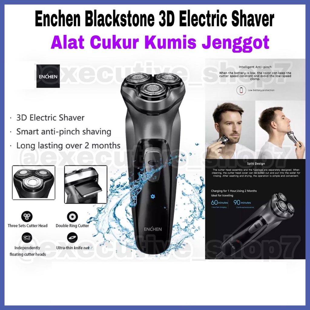 Enchen Blackstone 3D Electric Shaver - Alat Cukur Kumis Jenggot