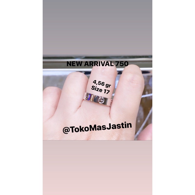 cincin emas putih cartier kadar 750