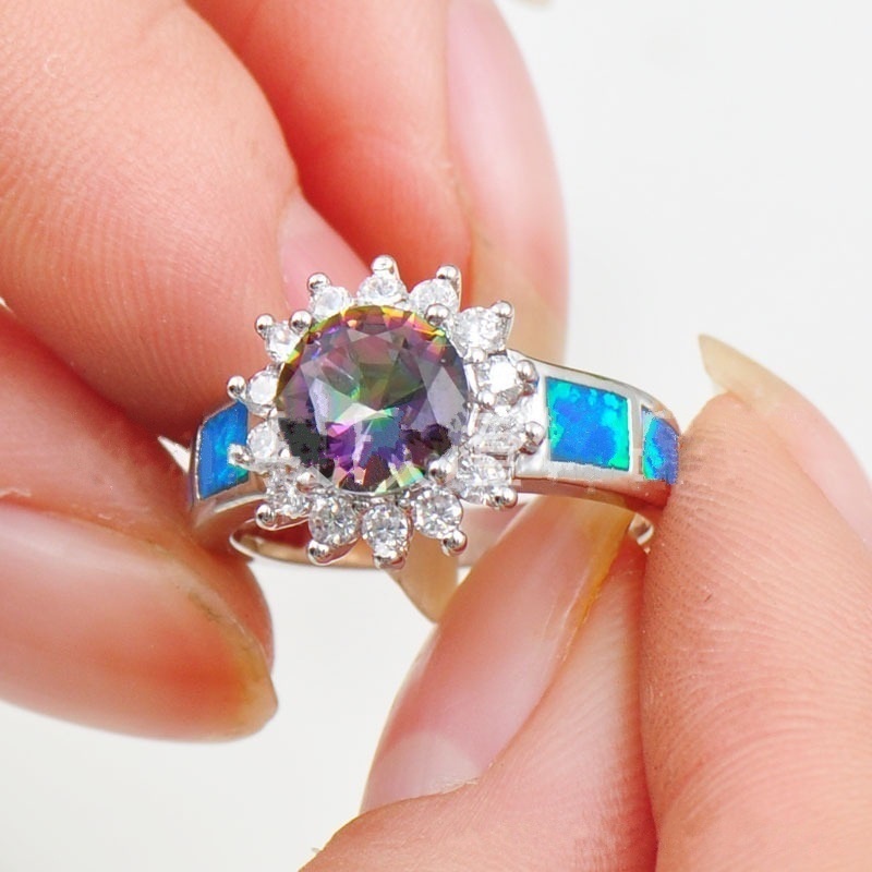 New jewelry classic fashion purple diamond opal female ring ring