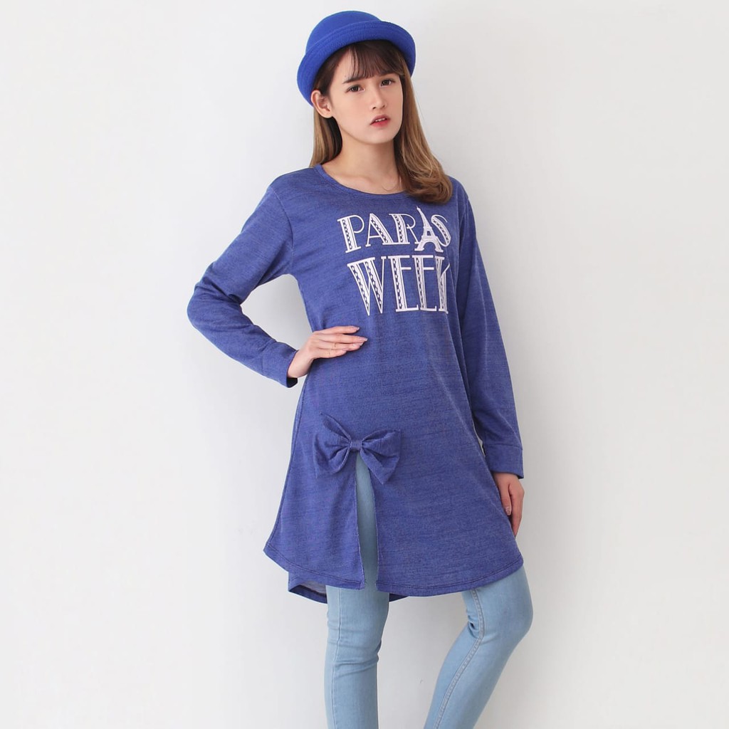 Myco Atasan Babytery Denim | Tunik Gambar Paris