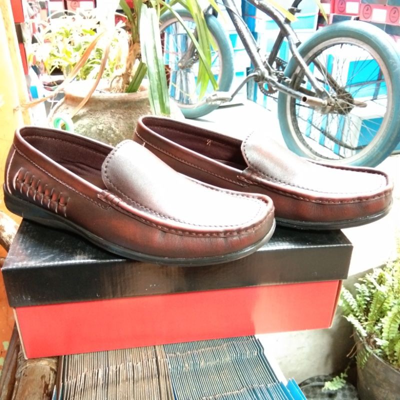 Sepatu pria kerja mucasin lancas kulit asli/sepatu cowo casual kulit