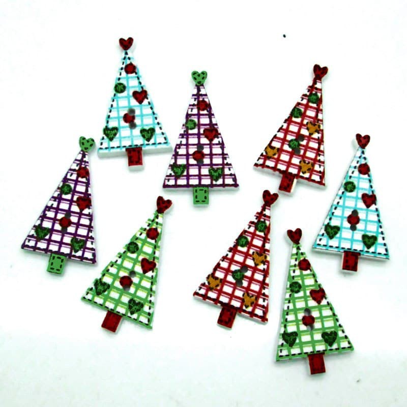 Kancing Kayu Dua Lubang - Triangle Tree (10pcs)