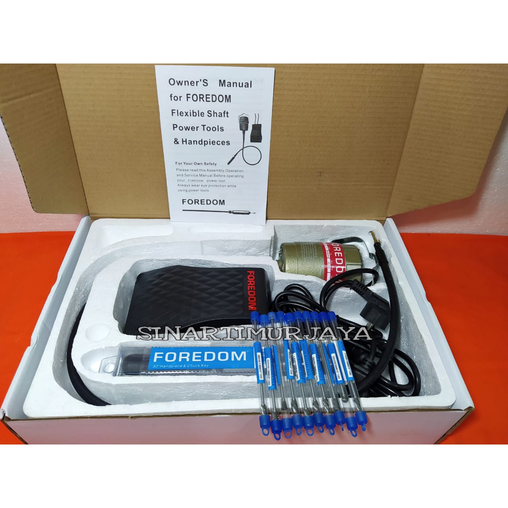 BOR GANTUNG / TUNER FOREDOM CC30 PAKET + SET MATA CUNER PANJANG 10PCS