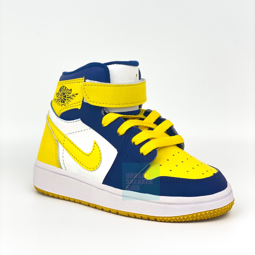 Sepatu Sneakers Anak Import Laki laki Warna Navi Kuning Usia 3-10 Tahun - Urban Sneaker Kids