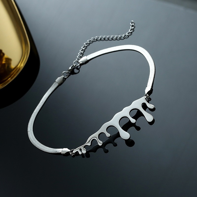 Kalung Bahan Titanium Steel Warna Silver