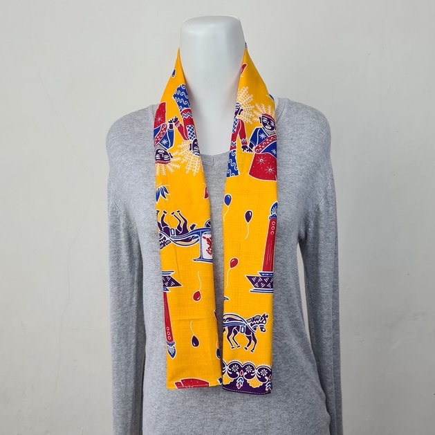 Grosir (SSC) Others Scarf Leher Pria Etnik Syal Batik Wanita Motif Betawi Kuning 18 Premium Termurah