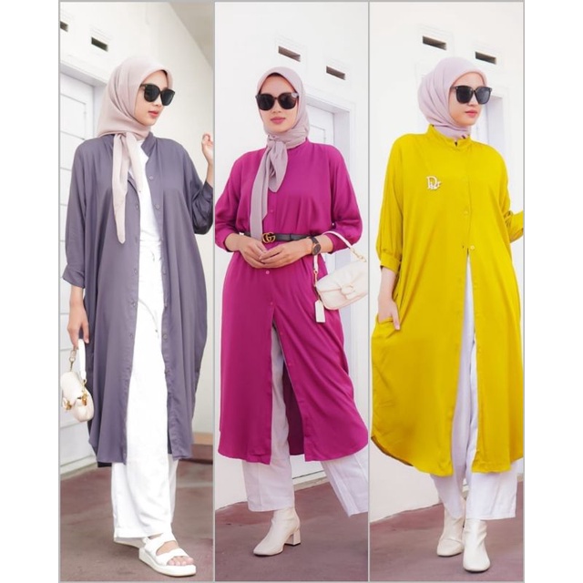 BISA COD GALERIAZKIYA SONIA DRESS / LONG OUTER / OUTERLONG / LONG CARDI / MIDI DRESS KANCING / OUTWE