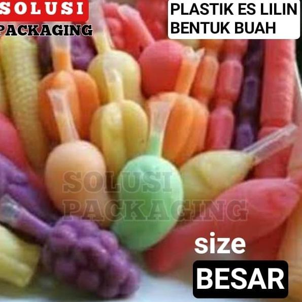 ~~~~~] 100 PCS PLASTIK ES LILIN BESAR BENTUK BUAH/KEMASAN PUDING PUDOT ES JUS
