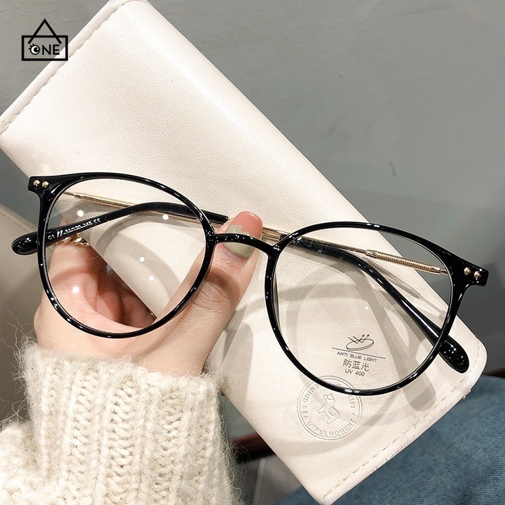 COD❤️Kacamata Anti Radiasi Photochromic Bentuk Bulat Anti Blue Light Bahan Metal Gaya Korea Untuk Pria Dan Wanita Photocromic