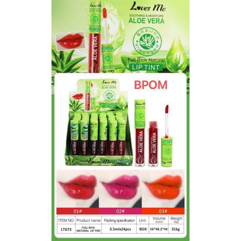 BPOM LIPTINT ALOE VERA BY LOVES ME ORIGINAL