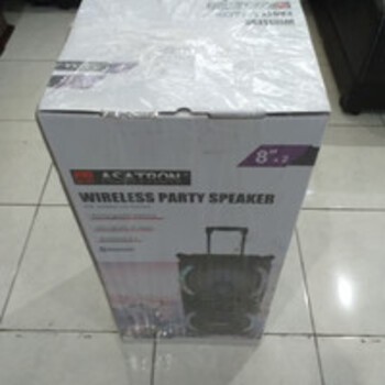 SALSA ASATRON Speaker Wireless Party Meeting Bluetooth 8&quot;/mic+remote ***