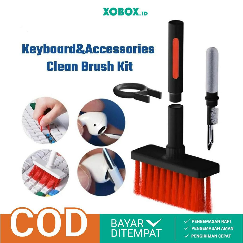 Sikat Pembersih Keyboard PC 5 In 1 Cleaning Brush Earphone Multifungsi AK007 - XOBOX