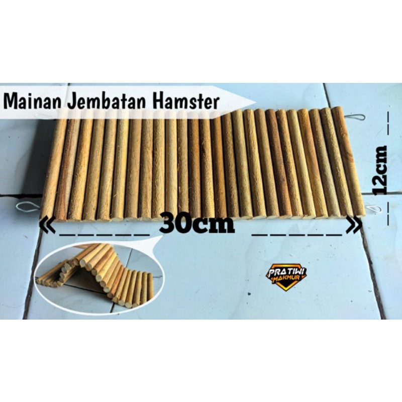 Mainan Jembatan Hamster Pagar Marmud Flexible Mainan Jembatan Pagar dari kayu