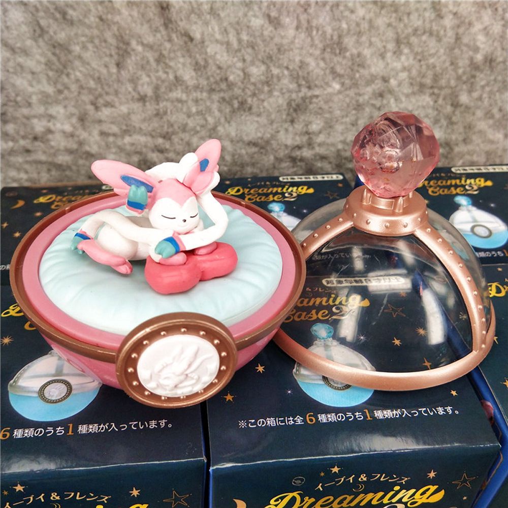 Needway  Japanese Anime Pokemon Blind Box Collections Figure Eevee Family Pokemon Figure Elf Figure Decoration Gift Model Toy Blind Box Toy Doll Sleeping Pokemon