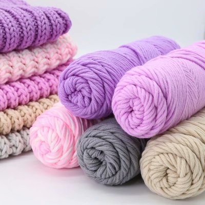 Yarn 100g Benang rajut katun impor big ply/Milk Cotton Yarn Wool Yarn 8 ply Thread for Knitting Scarf Wool Handmade DIY