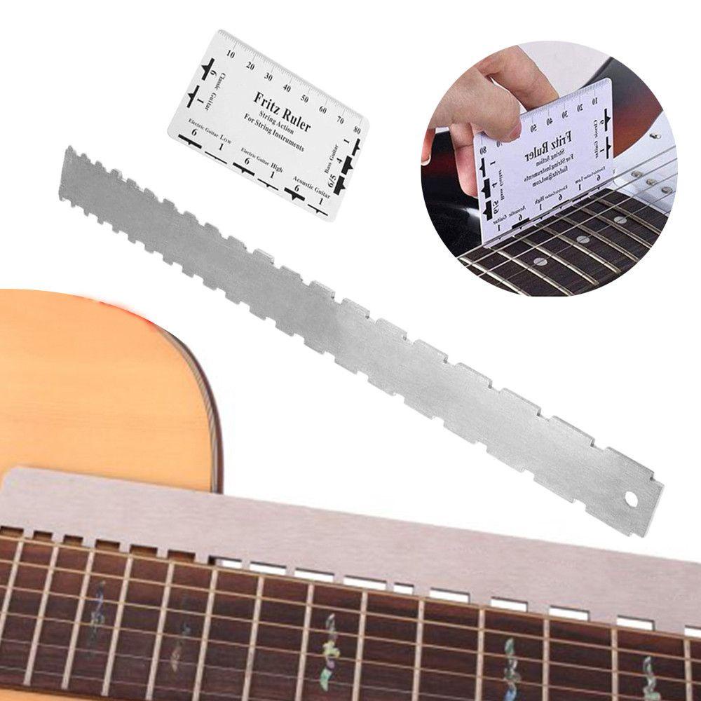 Chookyy Pengukur Leher Gitar Musik Leveling Tepi Lurus Dengan String Action Ruler Untuk Gibson Untuk Fender