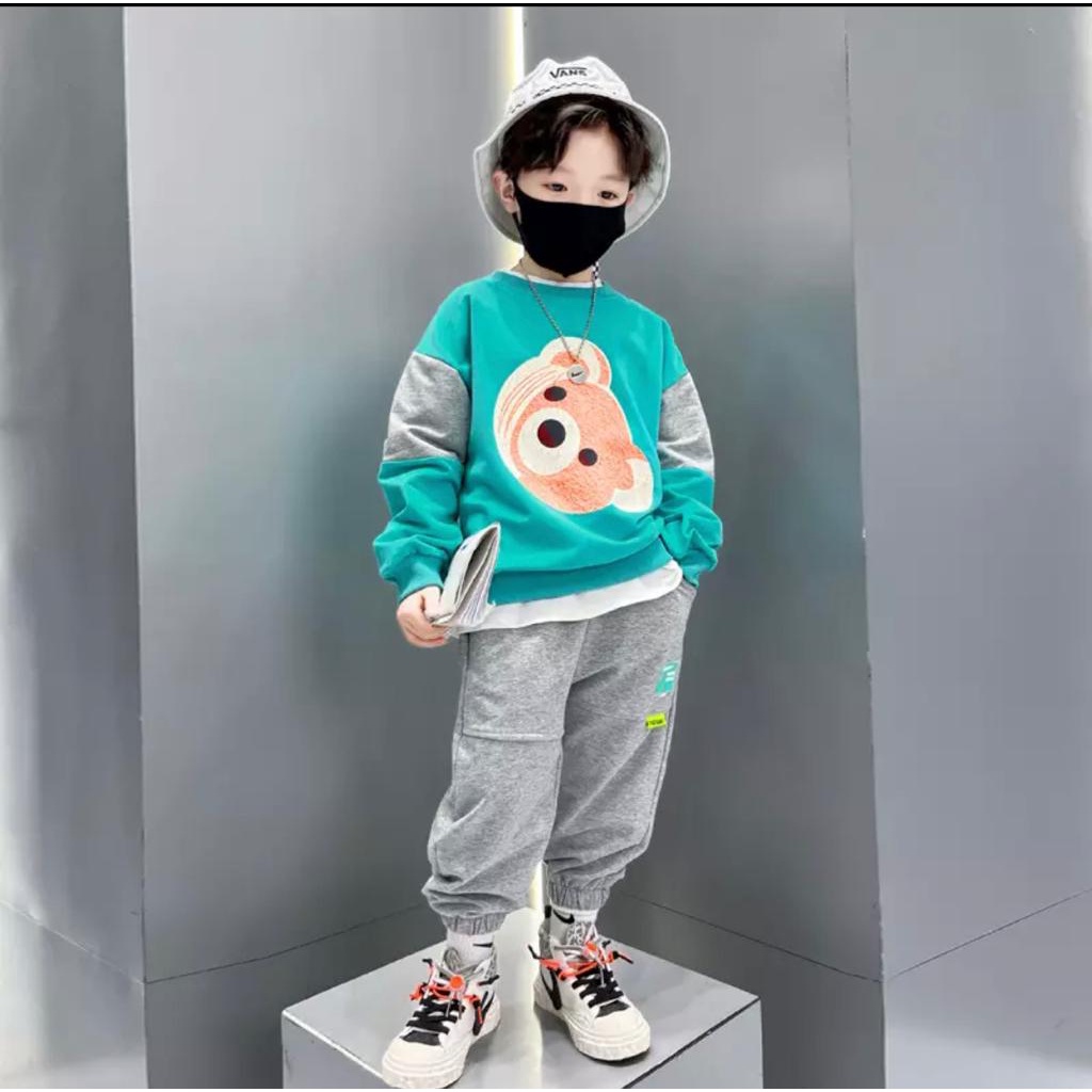 BAJU ANAK MODEL KOREA/SETELAN SWEATER ANAK TERBARU/SETELAN ANAK LENGAN PANJANG 1-5 TAHUN