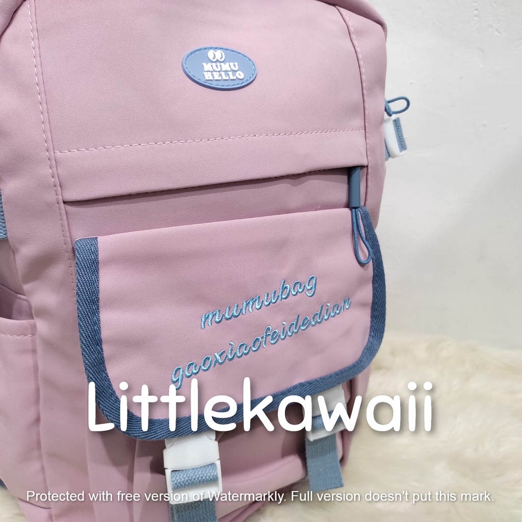 LK/Tas Ransel Laptop Backpack Sekolah Fashion Anak Remaja Kantong Gesper Mumubag Import