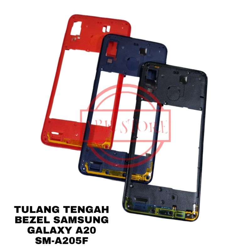 MIDDLE FRAME - TULANG TENGAH BAZEL - RANGKA TUTUP MESIN SAMSUNG GALAXY A20 SM-A205F BEZEL