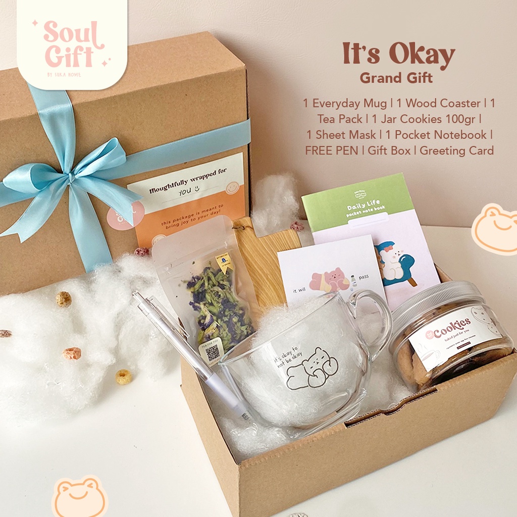 It's Okay Gift Set | Meaningful Hampers Souvenir | Spesial Kado Untuk Teman | Birthday Package | Paket Hadiah Ulang Tahun | Paket Ulang Tahun | Hampers Scented Candle | Gift Box Hampers Kado | NEW Gift Package - Soul Gift by Suka Home |