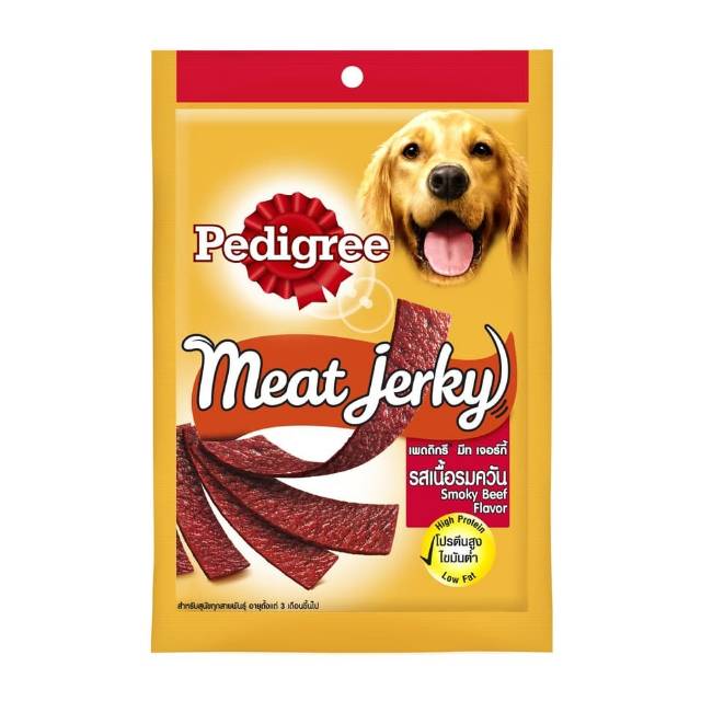 Pedigree Meat Jerky Smokey Beef 80gr Makanan Anjing