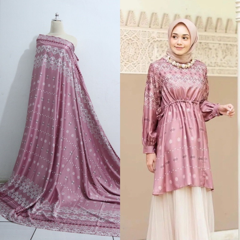 Kain silk meteran sage / bahan Diorsilka Dharmawangsa / bahan gamis seragam sarimbit / maxmara