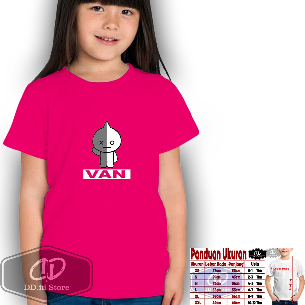 Baju Van Anak / Baju BTS / Baju BT21 / Kaos Anak / Kaos VAN / Baju Anak BTS