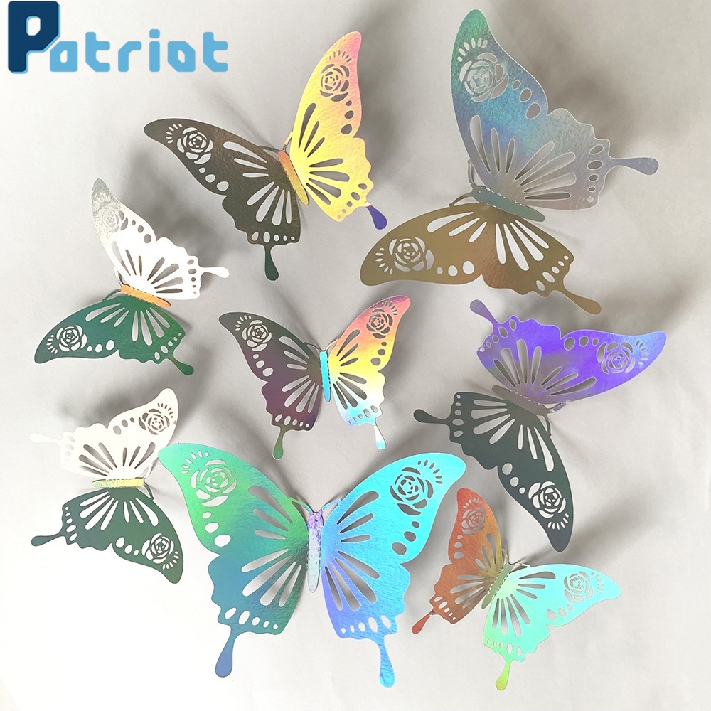 [ Colorful DIY 3D Hollow Butterfly Wall Sticker Wedding Decoration  for  Home Living Room Bedroom ]