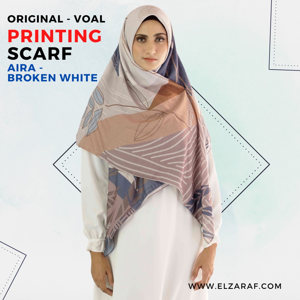 Voal Printing Motif Premium Scraft Printed Jilbab Segi Empat Syari Hijab Alsa