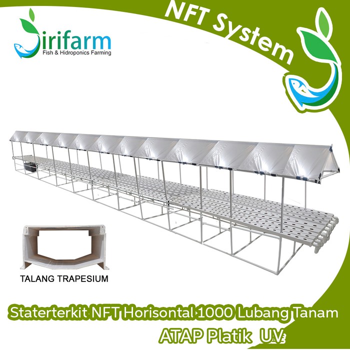 Jirifarm Hidroponik  Starterkit NFT Horizontal 1000 Lubang 