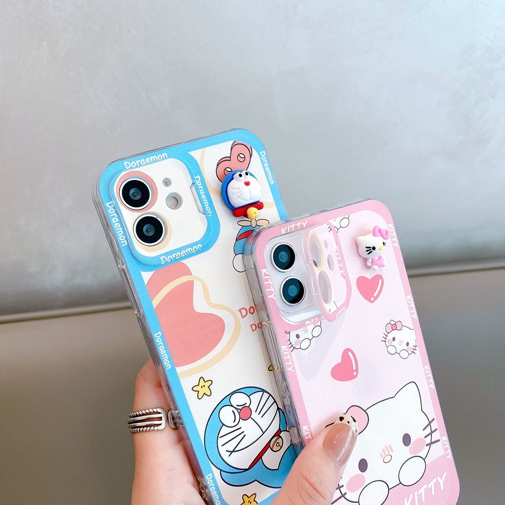 IPHONE Casing Ponsel Motif Print Gaya Kucing Full Warna Tepi Dalam Dua Kompatibel Dengan Iphone12 13 11 Pro Max X Xs Max Xr Sarung Silikon Lembut567