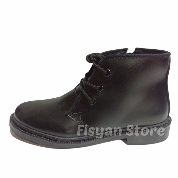 Sepatu PDH TNI | PDH Security | PDH Satpam Tali dan Sleting Hitam Doff