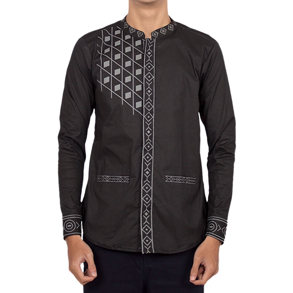 HipNop EZRA BAJU MUSLIM KEMEJA KOKO PRIA MUSLIMAH LENGAN PANJANG ATASAN MUSLIM SLIMFIT COWOK COWO
