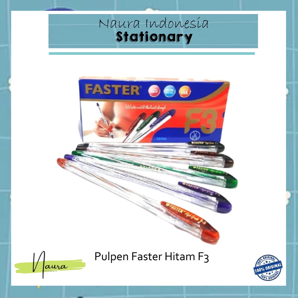 

Bolpen Faster Hitam F3 Isi 12 | Pulpen Faster