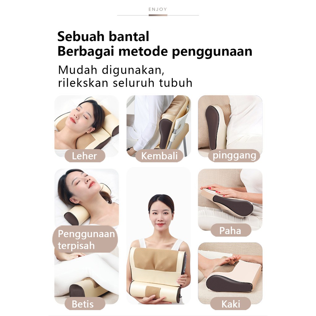 【Stok Baru】Bantal pijat multifungsi, dapat dipanaskan dan digunakan secara terpisah Massage pillow