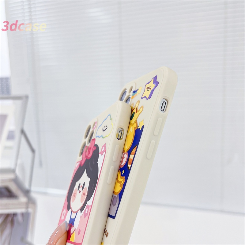 Casing Xiaomi Redmi Note 9 8 10 10S 9 PRO MAX 9S Xiaomi Redmi POCO X3 NFC X3 PRO M3 Redmi 9 9C NFC 9A 9i 9T 9 PRO Power 10X POCO M2 PRO A16 A74 A15 VIVO Motif Couples Cartoon Princess Anti-fall Case