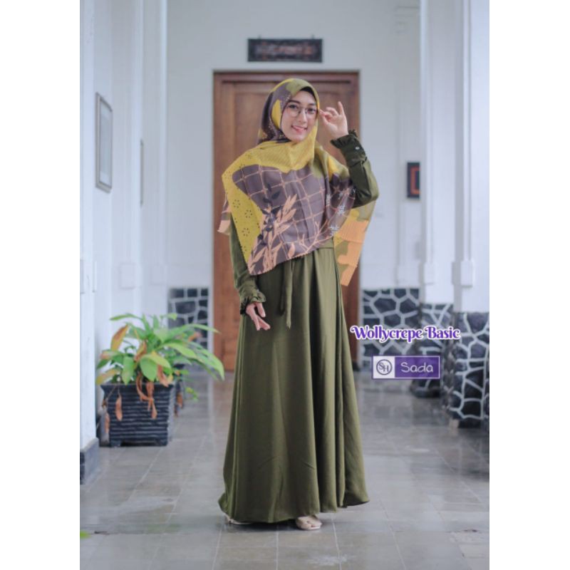Gamis dewasa wollycrepe zizeza original sada hijab