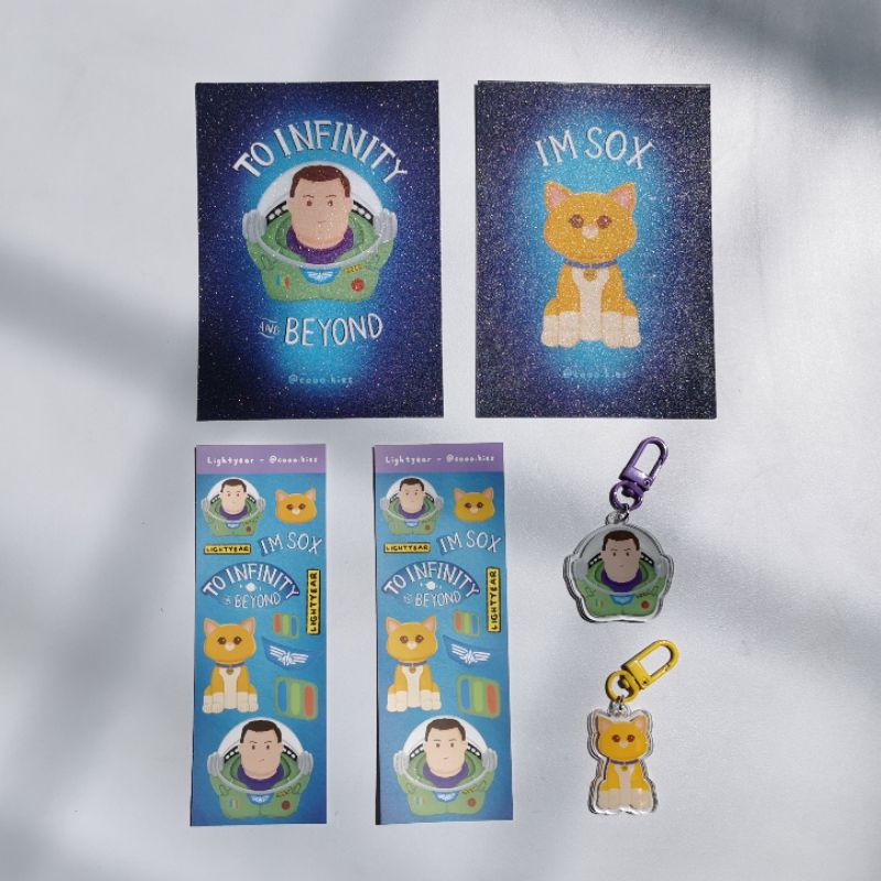 COOO.KIES -  Buzz Lightyear and Sox Collection: Keychain, Sticker, Glitter Art Print