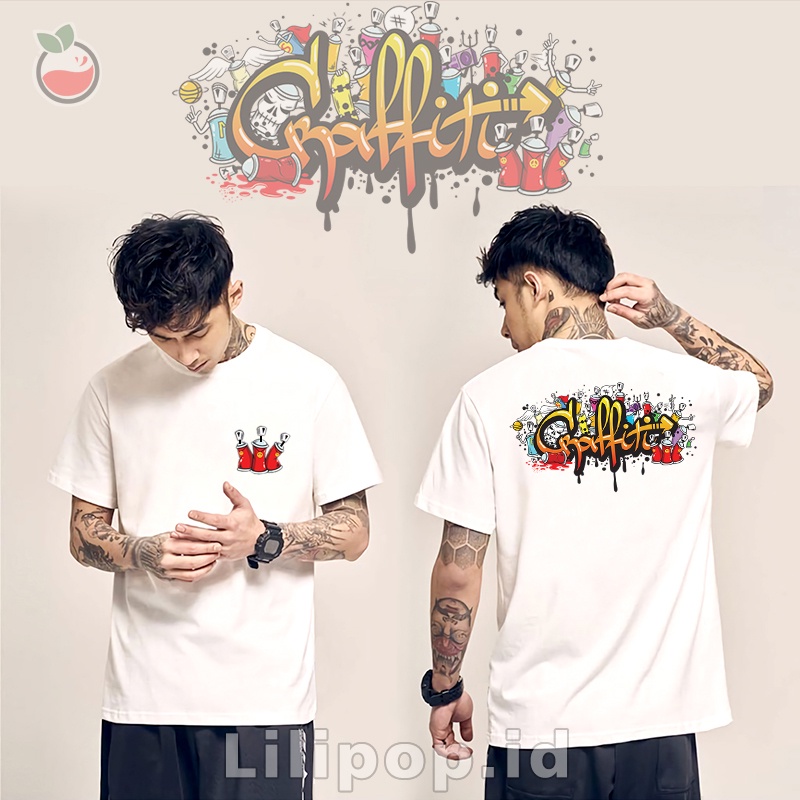 Lilipop Kaos Pria Alita Mario Grafity Baju Distro Basic Tshirt Kasual