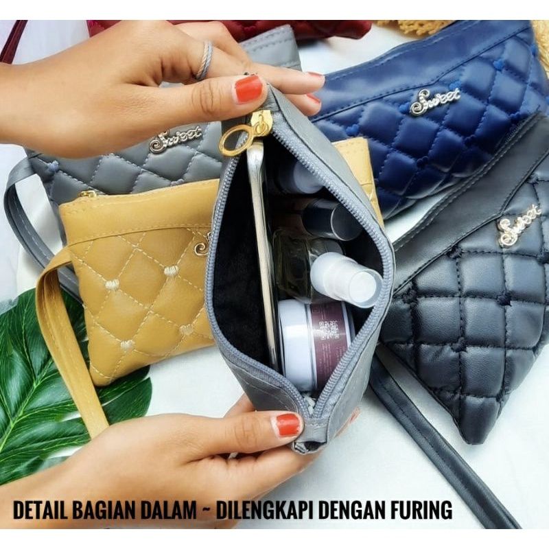 Dompet Wanita OLA Clutch Cantik Fashion Tempat Kosmetik Hp Kekinian