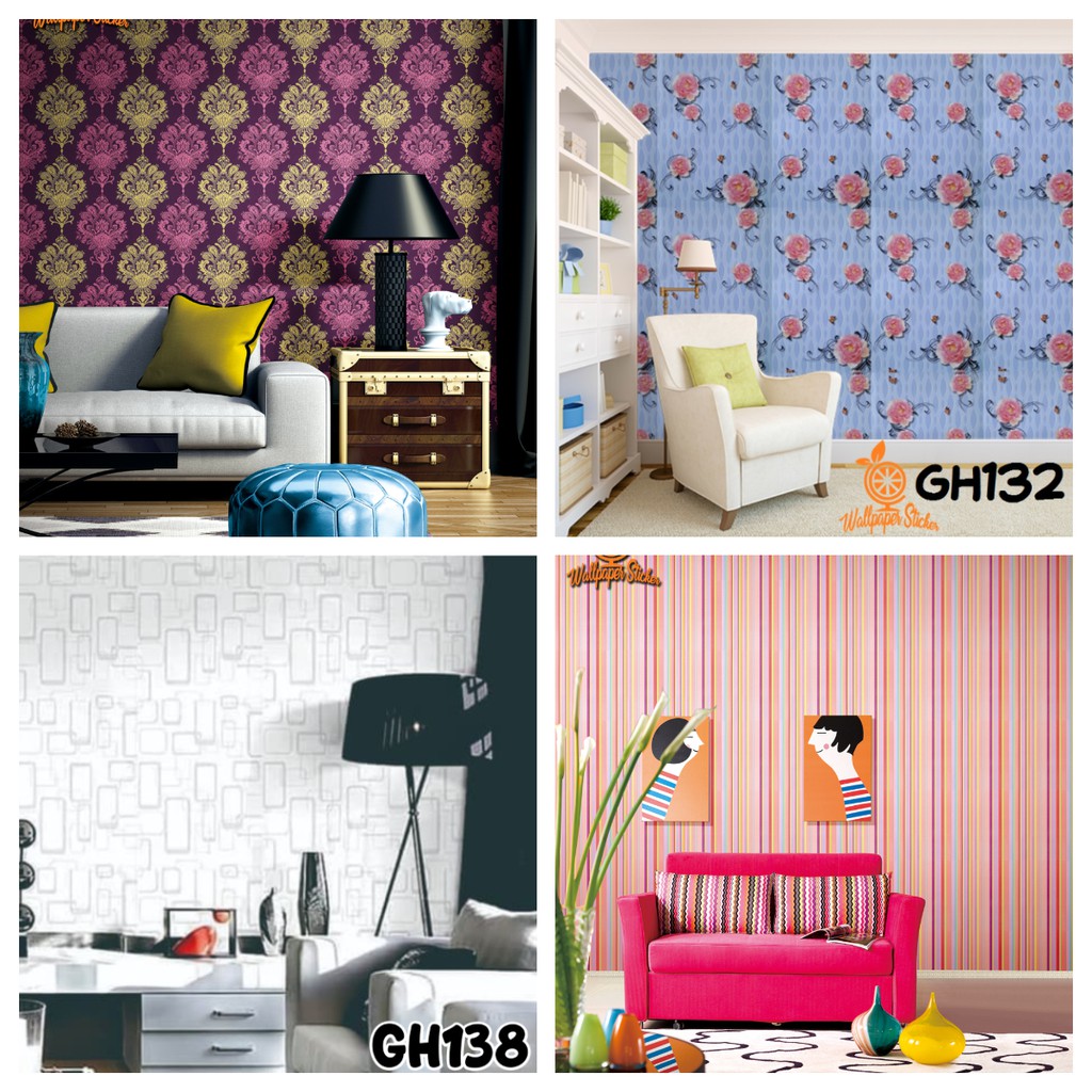 Wallpaper Dinding Kamar Tidur Wallpaper Dinding 3D Wallstiker 45cmx8meter Wallpaper Dinding Aestheti
