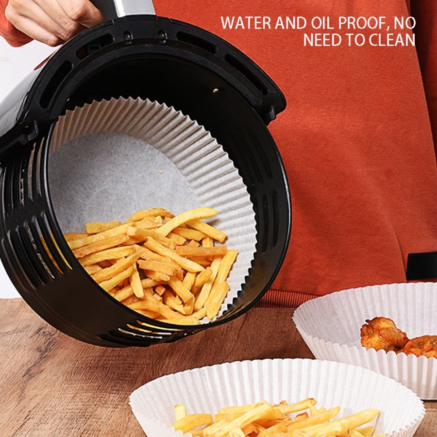 KERTAS ALAS AIR FRYER 50PCS ANTI LENGKET TAHAN MINYAK UK 20CM / KERTAS PENYERAP MINYAK