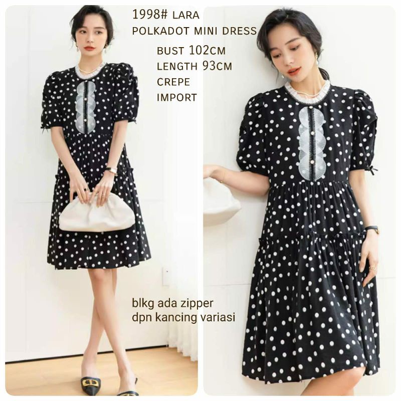 MDLV ~ 1998# Lara Polkadot Mini Dress Premium Fashion Import