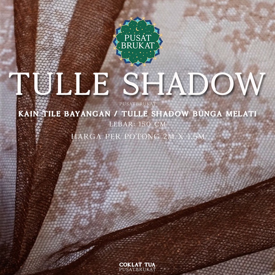 [Harga per 2m x 1.4m] KAIN TILE MOTIF / TULLE SHADOW  BERMOTIF JASMINE FLOWER / TILE BAYANGAN BUNGA MELATI