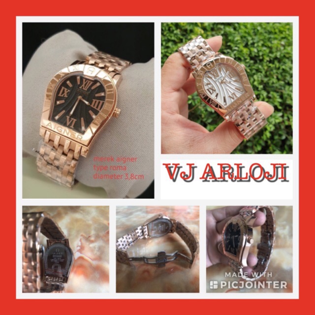 Jam tangan wanita aigner roma stainless steel ori bm